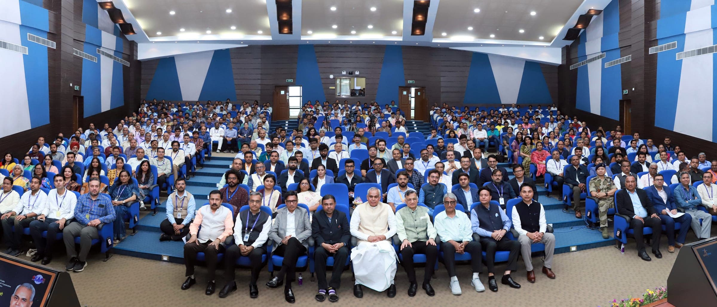 The full auditorium at ISRO's Space Applications Centre on the second day of DeepTech Industry Connect 2026.