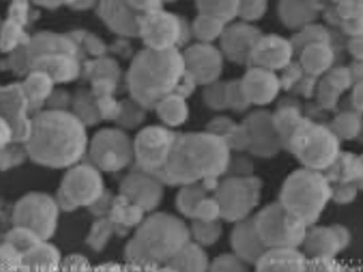 A scanning electron microscope image of Anuna Labs copper nanoparticles.