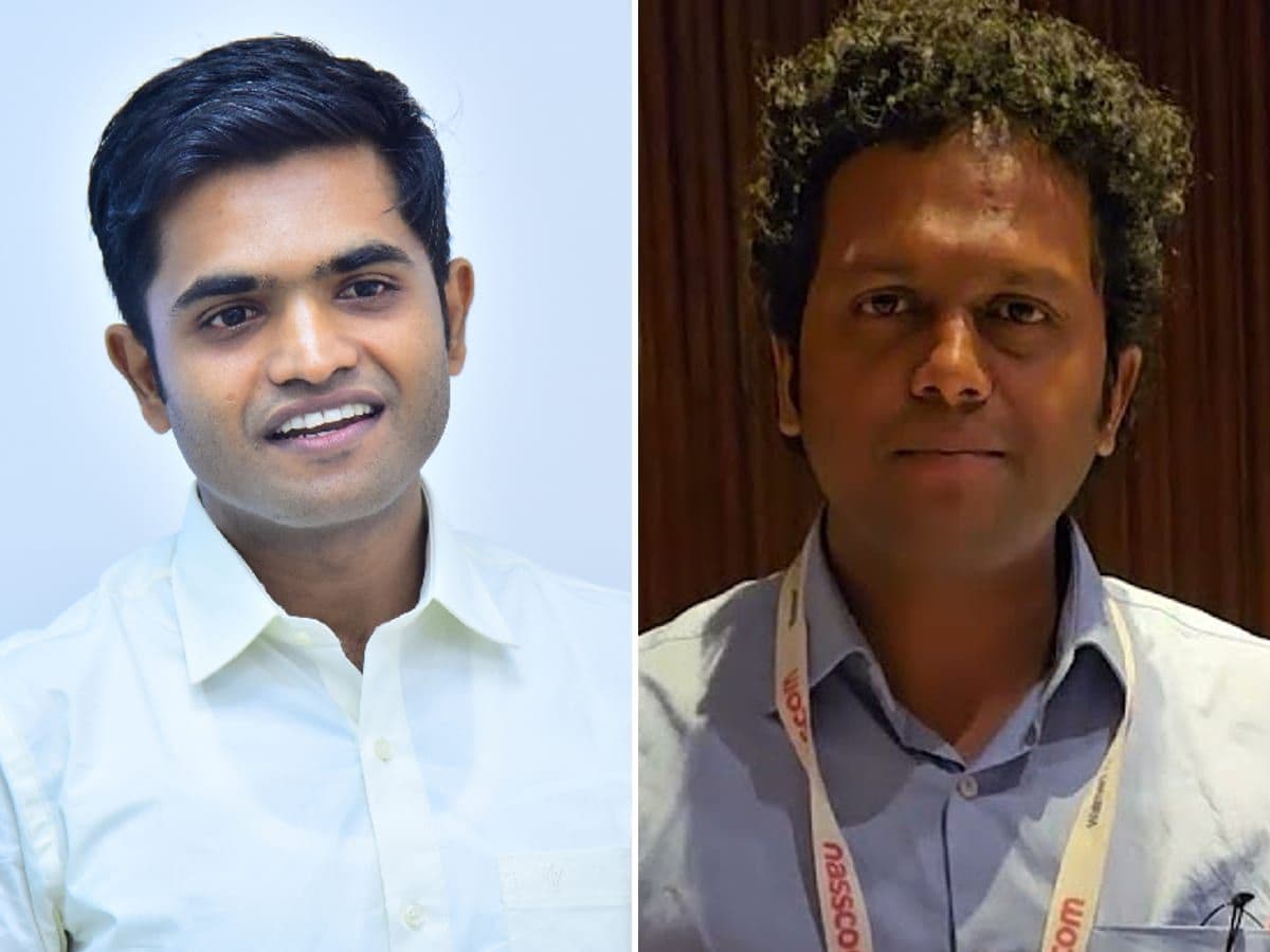 Portraits of Kcat co-founders Gladstone Sigamani and Pravin Kumar.