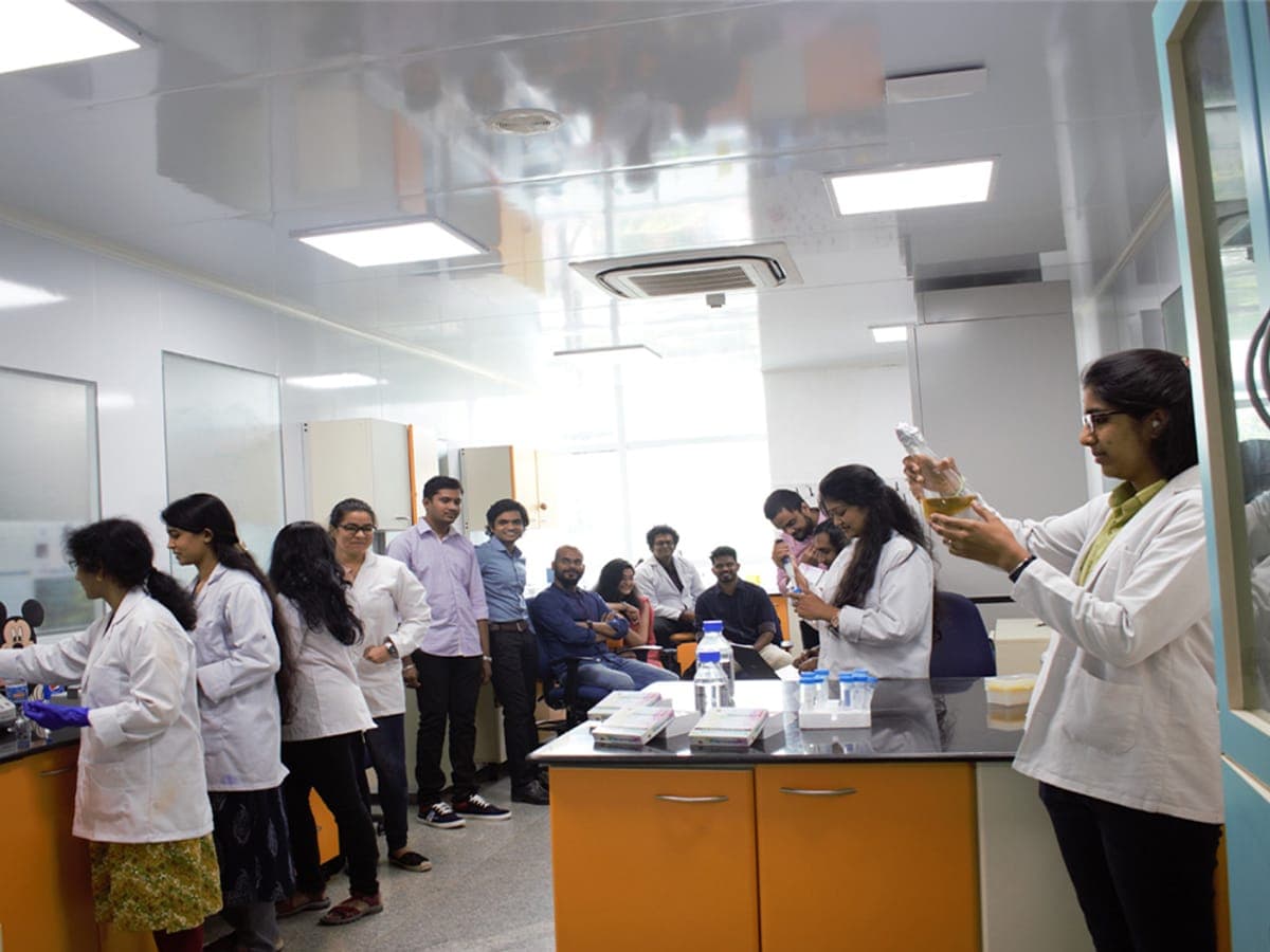 Scientists at work in Kcat’s laboratory.