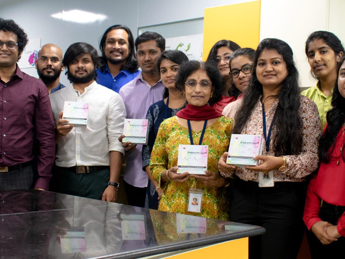 The Kcat team together in the laboratory.