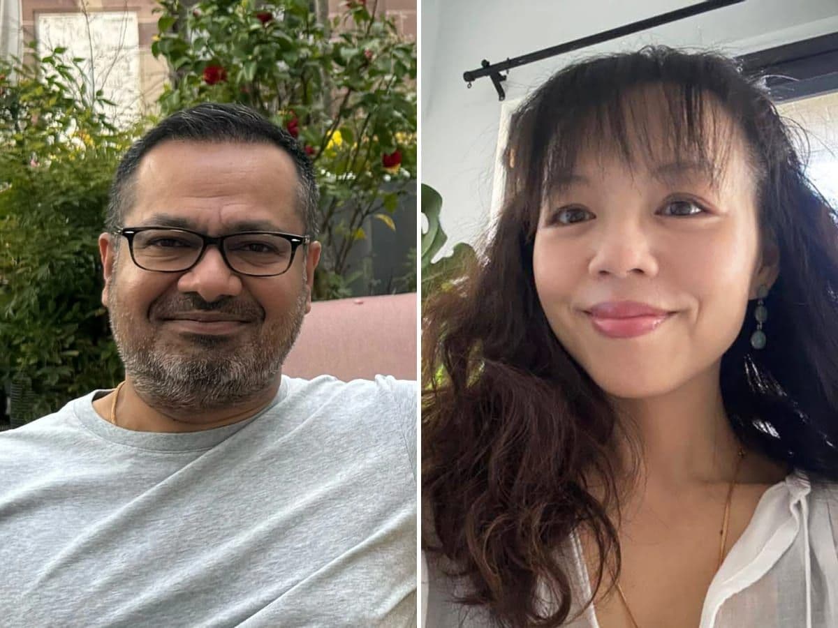 Portraits of Pantherun co-founders Srinivas Shekar and Tiffany Chan.